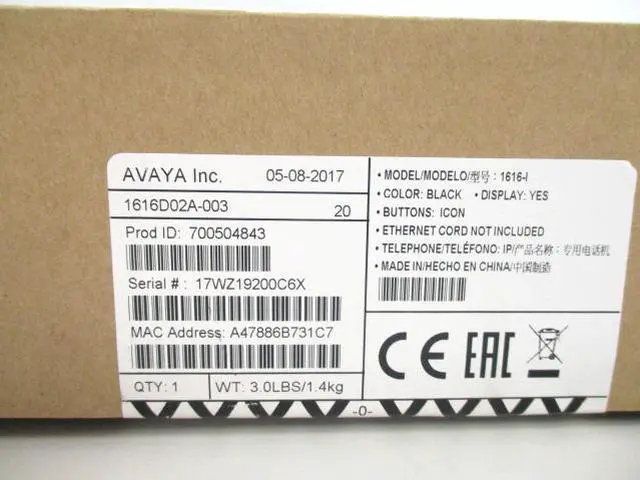 Alt view image 2 of 2 - Avaya 700504843 One-X 1616-I IP Phone - Desktop, Wall Mountable