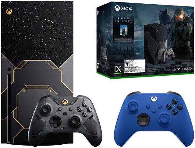 Microsoft Xbox Series X - Halo Infinite Limited Edition - Black bundle with  one controller (Shock Blue)