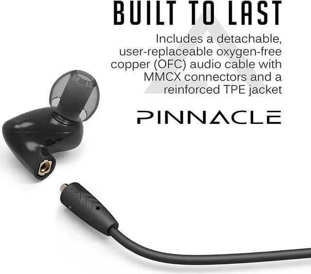 Alt view image 9 of 11 - MEE audio Pinnacle P2 High Fidelity Audiophile In-Ear Headphones with Detachable Cables