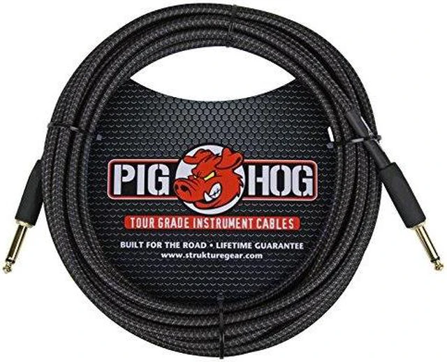 Alt view image 3 of 6 - Pig Hog "Black Woven" Woven Jacket Tour Grade Instrument Cable, 20-Foot