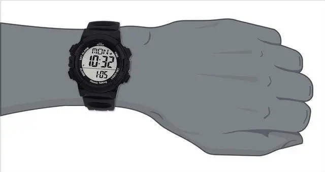 Alt view image 2 of 7 - TimeChant Atomic English Talking Watch for Seniors Men and Women Talking with Day-Date Loud Alarm Clock Visually Impaired (Black)