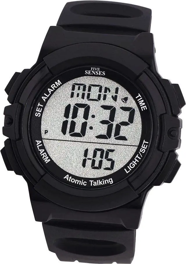 Alt view image 3 of 7 - TimeChant Atomic English Talking Watch for Seniors Men and Women Talking with Day-Date Loud Alarm Clock Visually Impaired (Black)