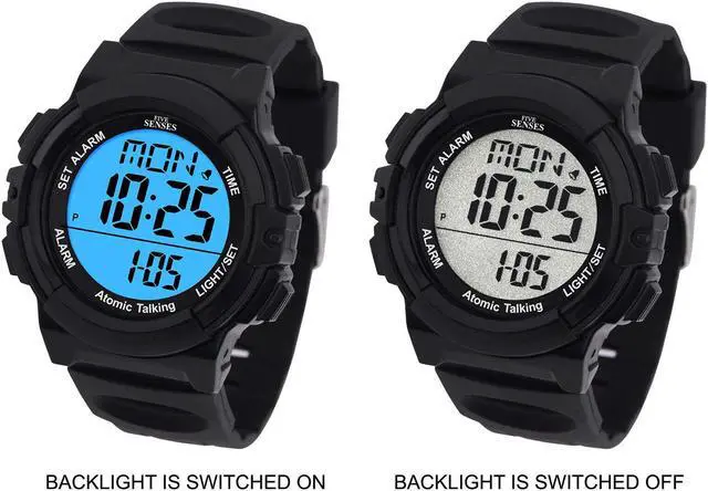 Alt view image 5 of 7 - TimeChant Atomic English Talking Watch for Seniors Men and Women Talking with Day-Date Loud Alarm Clock Visually Impaired (Black)