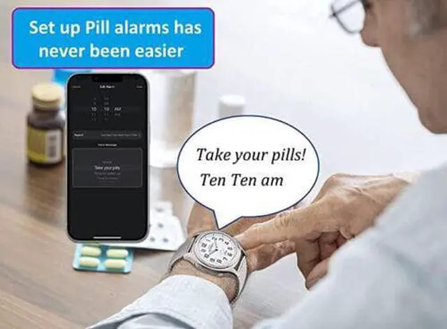 Main image of FIVE SENSES - Bluetooth Atomic Talking Watch for Visually Impaired - App Controlled 2nd Gen Atomic Wrist Watch for Blind and Seniors with Large Numbers (Model 1739)