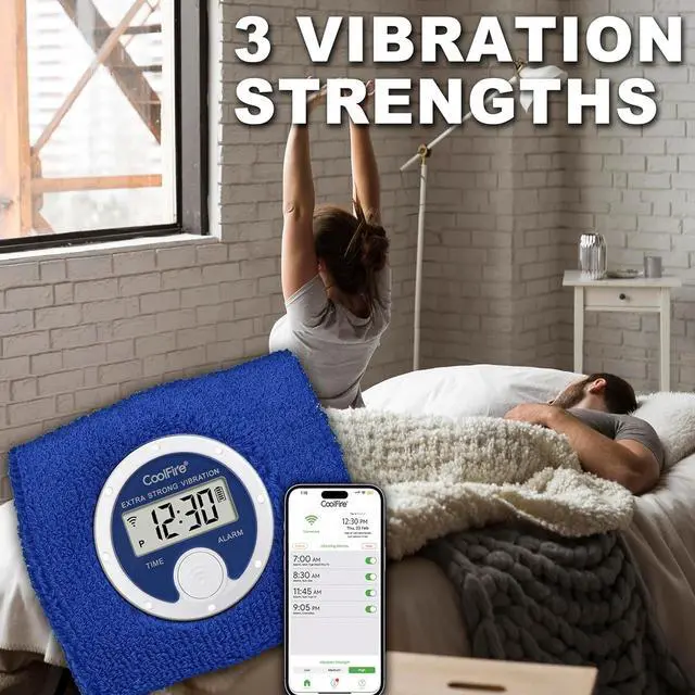 Alt view image 6 of 6 - Maximal Power Vibrating Alarm Sweatband, Silent Wake Yourself Up Wristband Vibrating Alarm Watch for Couples, Students, Easy to Set on User-Friendly App, Hearing Impaired, USB Chargeable (Red)