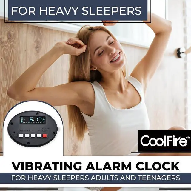 Alt view image 6 of 6 - Maximal Power Vibrating Alarm Clock for Heavy Sleepers Adults and Teenagers with LCD Time Display - The Ultimate Wake-Up Solution for Heavy Sleepers, Travelers & Hearing Impaired- VB01B