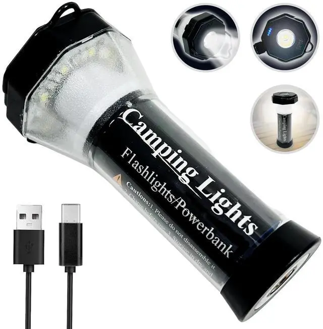 Main image of Maximal Power Rechargeable LED Camping Lantern Flashlight Powerbank 5000mAh USB-C Charging Cord for Camping Emergency Outdoors