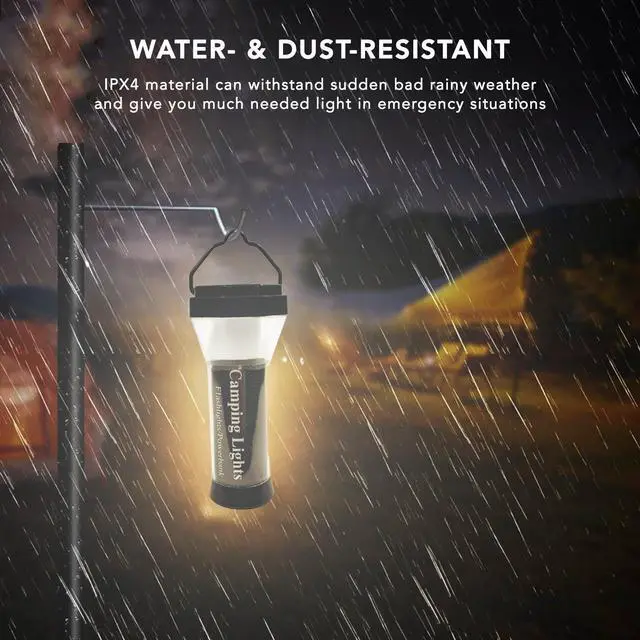 Alt view image 4 of 7 - Maximal Power Rechargeable LED Camping Lantern Flashlight Powerbank 5000mAh USB-C Charging Cord for Camping Emergency Outdoors