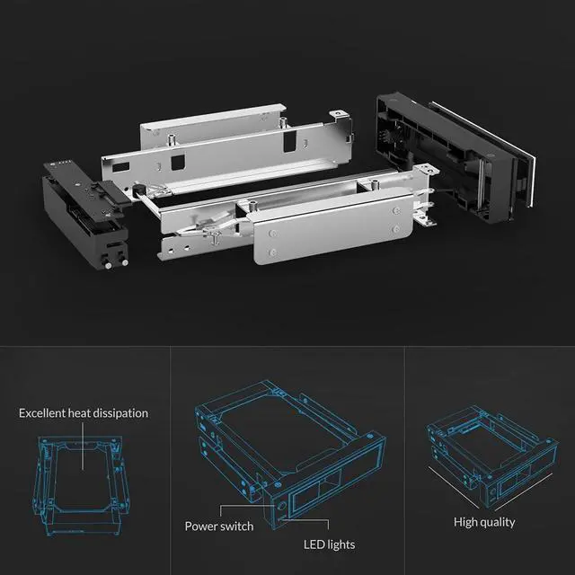 Alt view image 4 of 4 - Soah 1106SS Tool Free 3.5 SATA to 5.25 SATA Stainless Bracket Internal Hard Driver Mounting Bracket Adapter