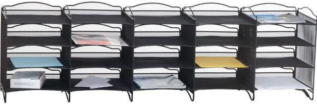 Alt view image 3 of 6 - Safco - 7770BL - Safco Onyx Mail Sorter - 500 x Sheet - 20 Compartment(s) - Compartment Size 3.75 x 11 x 12.50 - Black -
