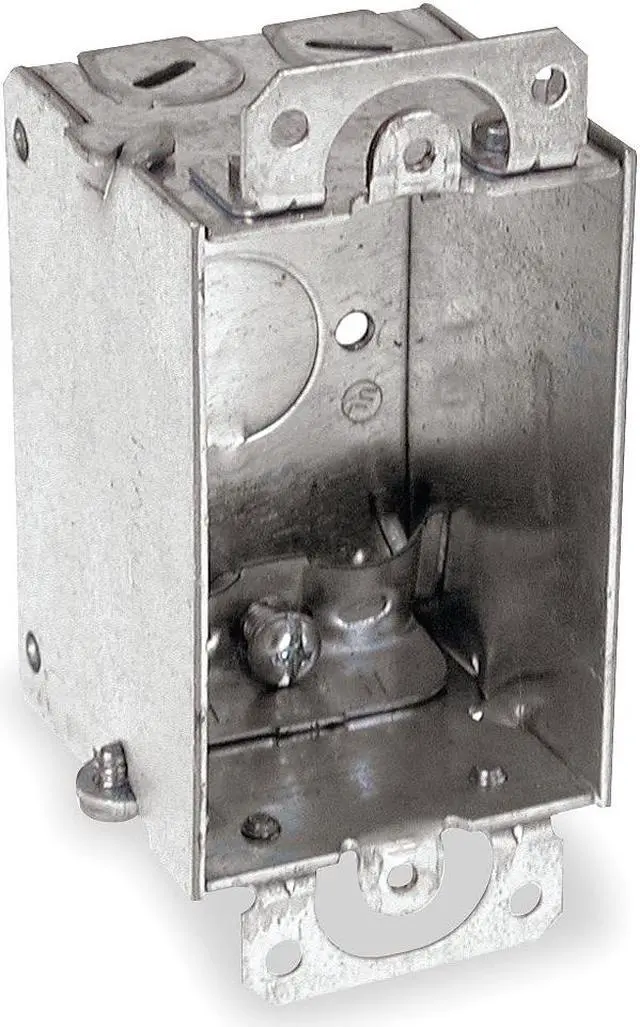 Alt view image 4 of 4 - RACO 445 Electrical Box, 10.3 cu in, Switch Box Type, 1 Gang, Galvanized Zinc,