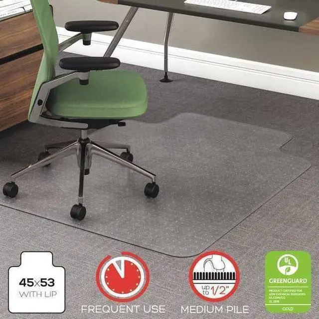 Alt view image 3 of 16 - Deflecto RollaMat Frequent Use Chair Mat for Medium Pile Carpet 36 x 48 w/Lip Clear CM15113