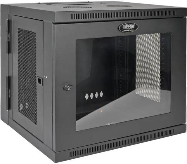 Alt view image 4 of 20 - Tripp Lite 10U Wall-Mount Rack Enclosure Server Cabinet, Hinged Back, Clear Acrylic Window (SRW10USG)