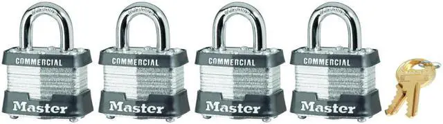 Main image of Master Lock - 3QCOM - Master Lock Silver Laminated Steel General Security Padlock Hardened Steel Shackle