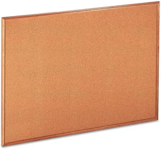 Alt view image 3 of 6 - UNIVERSAL Cork Board with Oak Style Frame 48 x 36 Natural Oak-Finished Frame