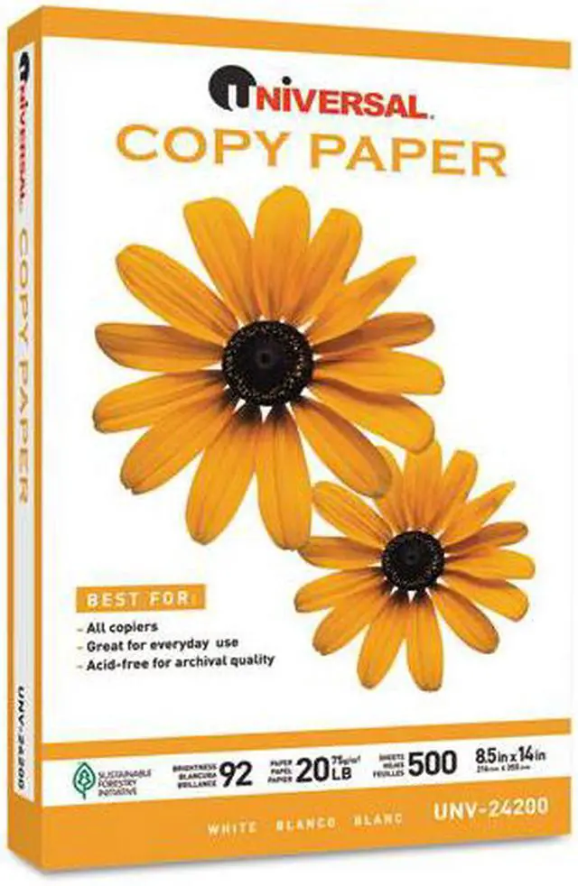 Main image of Universal Office Products - UNV24200 - Copy Paper, 92 Brightness, 20lb, 8-1/2 x 14, White, 500 Sheets