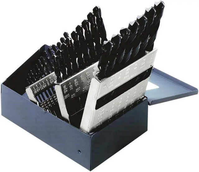 Main image of Klein Tools - 53000 - Klein 53000 Standard Jobber Length Regular Point Drill Set, Imperial, 1/16 in Min Drill Bit, 1/2