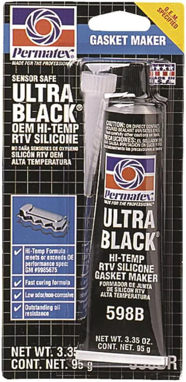 Alt view image 5 of 19 - Permatex 230-82180 Ultra Black Max Oil Resistant Gasket Maker 3.35