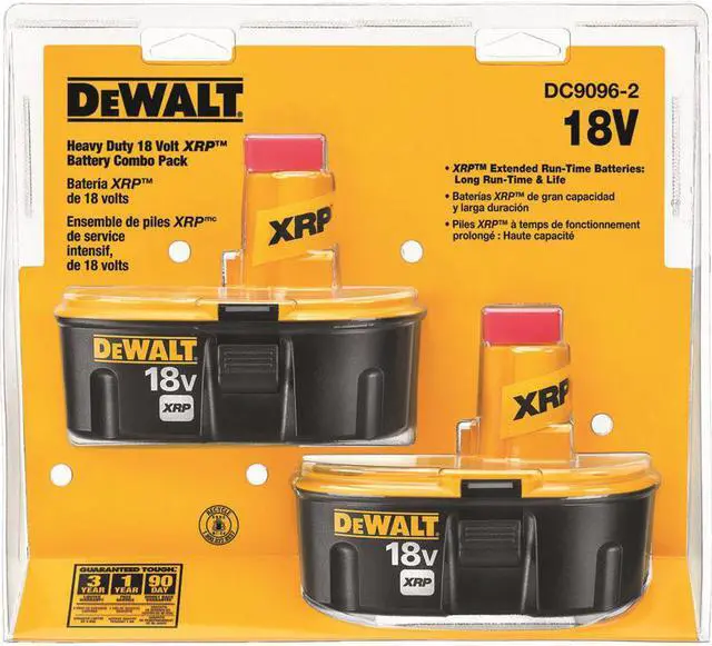 Alt view image 4 of 13 - Dewalt DC9096-2 18V XRP 2.4 Ah Ni-Cd Battery (2-Pack)