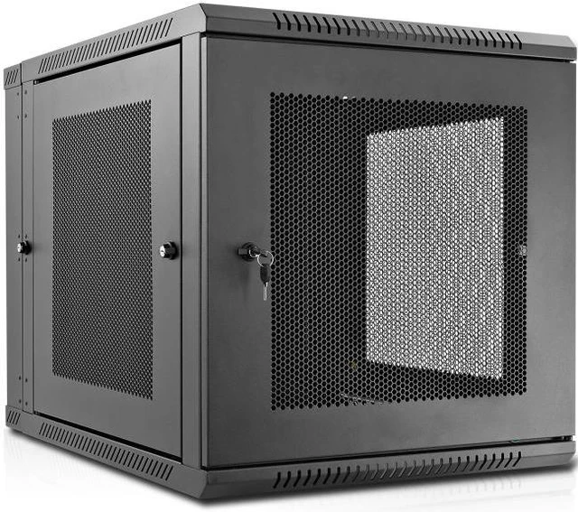 V7 RMWC12U-1N 12U Rack Wall Mount Enclosure Locking Vented Doors Rear ...
