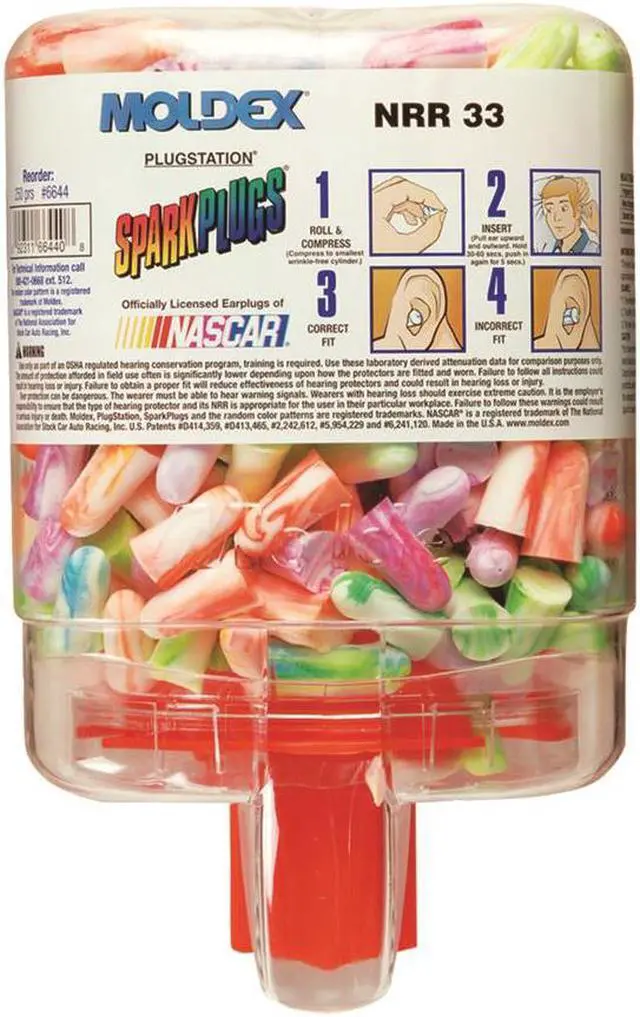 Alt view image 4 of 8 - Moldex SparkPlugs PlugStation Earplug Dispenser Cordless 33NRR Asst 500 Pair