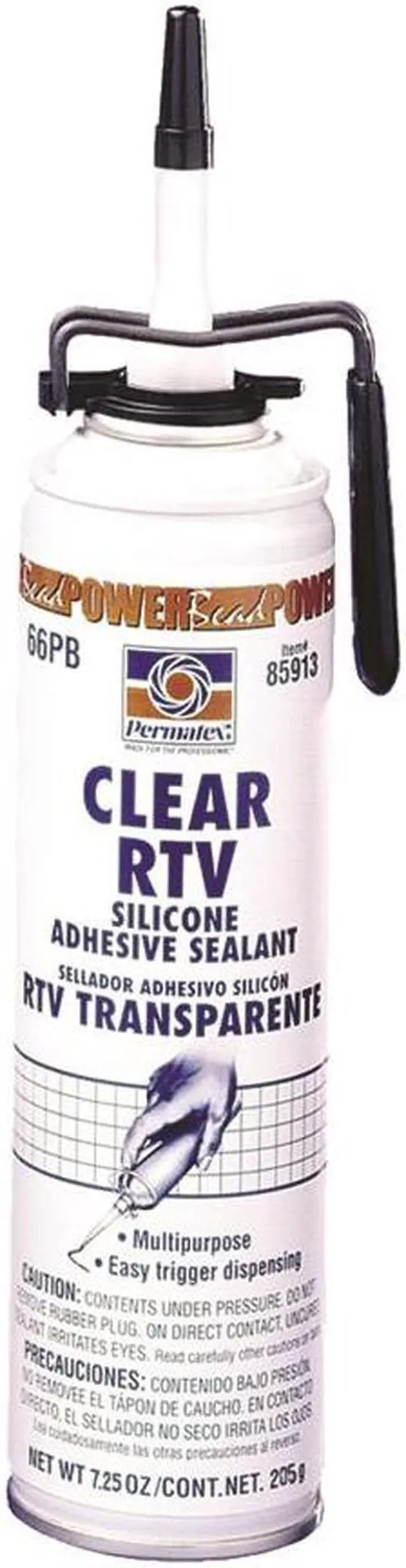 Alt view image 2 of 5 - PERMATEX 85913 RTV Silicone Sealant, 7.5 oz Can, Clear