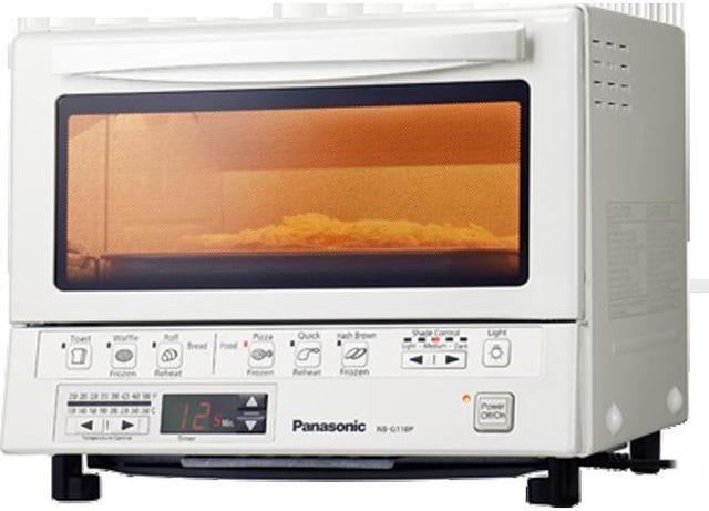 Alt view image 4 of 11 - Panasonic Toaster Oven FlashXpress with Double Infrared Heating and Removable 9-Inch Inner Baking Tray, 1300W, 4-Slice, White