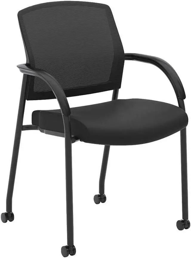 Alt view image 7 of 13 - HON Lota Series Mesh Guest Side Chair Black Fabric Black Base 2285VA10