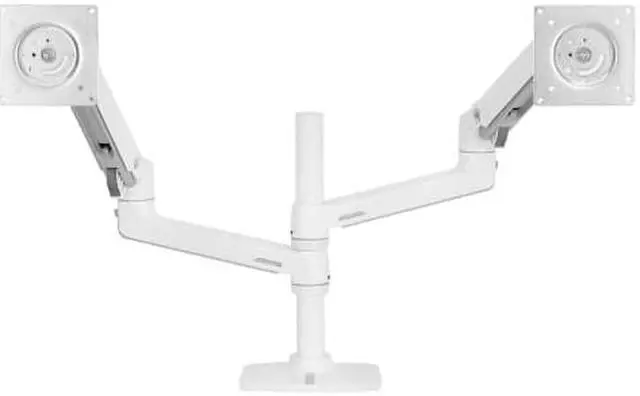 Alt view image 6 of 15 - ERGOTRON LX DUAL STACKING ARM (WHITE).FULLY ADJUSTABLE SIDE-BY-SIDE MONITOR CONF