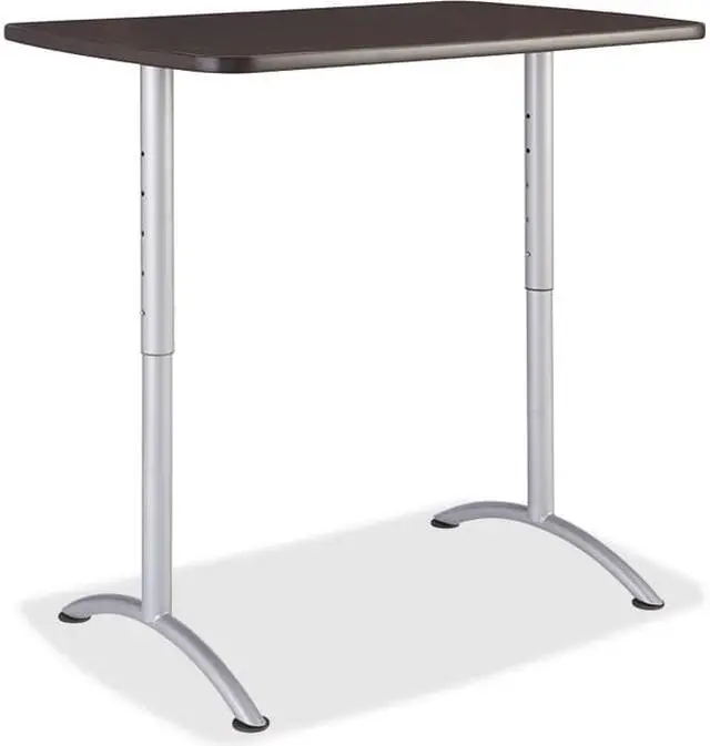 Alt view image 7 of 12 - Iceberg - 69305 - Iceberg Walnut Top Sit-to-Stand Table - Rectangle Top - Arch Base - 2 Legs - 48 Table Top Length x 30