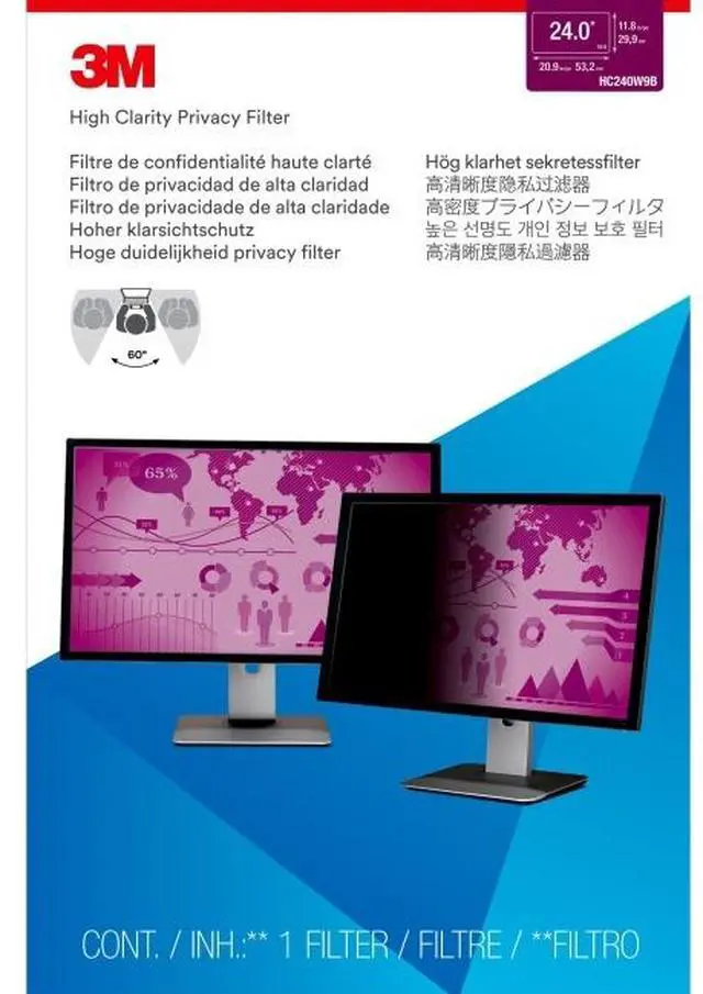 Alt view image 11 of 20 - 3M High Clarity Privacy Filter Black Glossy