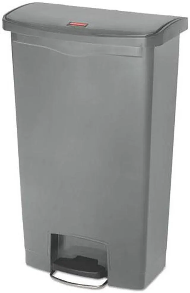 Main image of Rubbermaid - FG1883604 - Slim Jim Resin Step-On Container, Front Step Style, 18 gal, Gray