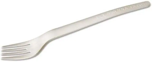 Main image of Eco-Products EPS012 6" Plantware High-heat Forks, 1 Piece(s) - 1000/Carton - Disposable - Polylactic Acid (PLA) - Pearl White