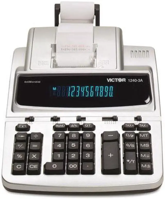 Alt view image 9 of 20 - Victor 1240-3A Antimicrobial Printing Calculator Black/Red Print 4.5 Lines/Sec 12403A