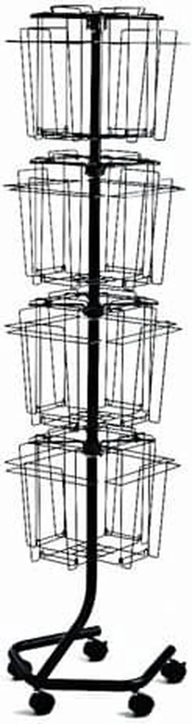 Alt view image 4 of 16 - Safco Wire Rotary Display Racks 16 Compartments 15w x 15d x 60h Charcoal 4139CH