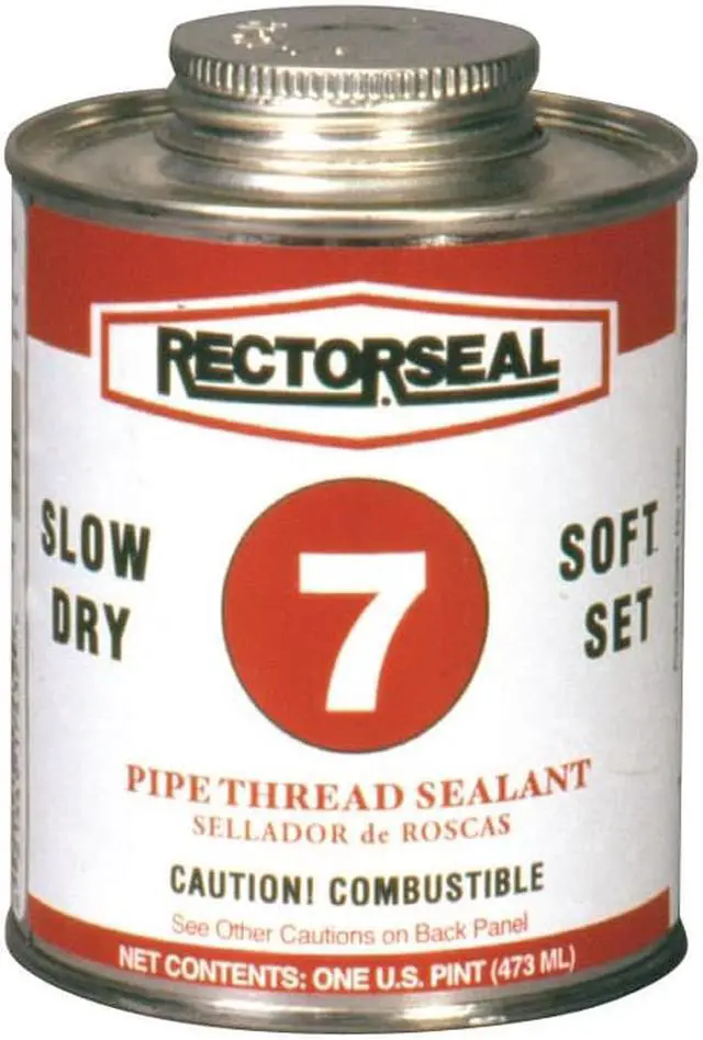 Main image of RECTORSEAL 17432 Pipe Thread Sealant 16 fl oz, Brush-Top Can, No. 7, Black,