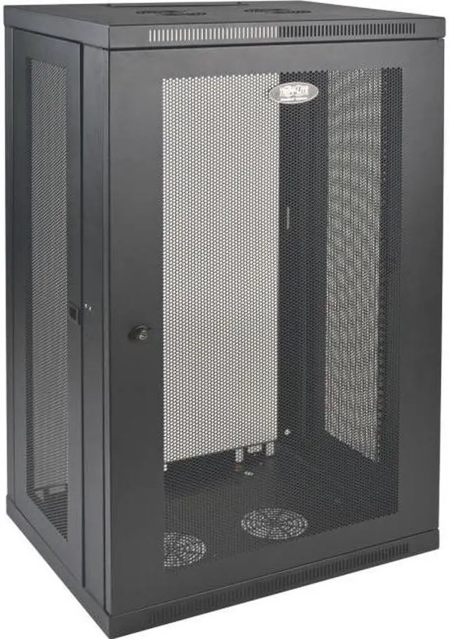 Alt view image 5 of 20 - Tripp Lite 21U Low-Profile Switch-Depth Wall-Mount Rack Enclosure Server Cabinet (SRW21U)