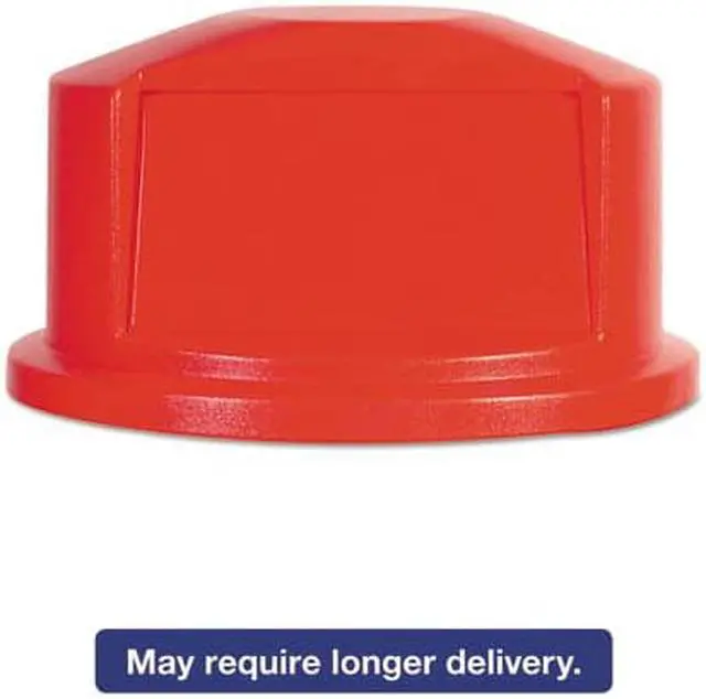 Alt view image 2 of 5 - RUBBERMAID FG263788RED Brute Trash Can Top,Dome,Swing Closure,Red
