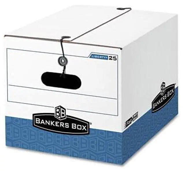 Alt view image 15 of 20 - Bankers Box STOR/FILE Extra Strength Storage Box Letter/Legal White/Blue 12/Carton 00025