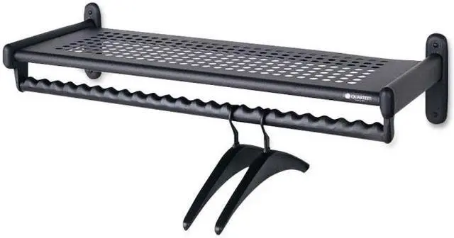 Alt view image 4 of 10 - Metal Wall Shelf Rack, Powder Coated Textured Steel, 36w X 14-1/2d X 6h, Black