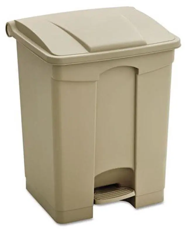 Alt view image 5 of 16 - Large Capacity Plastic Step-On Receptacle, 17gal, Tan