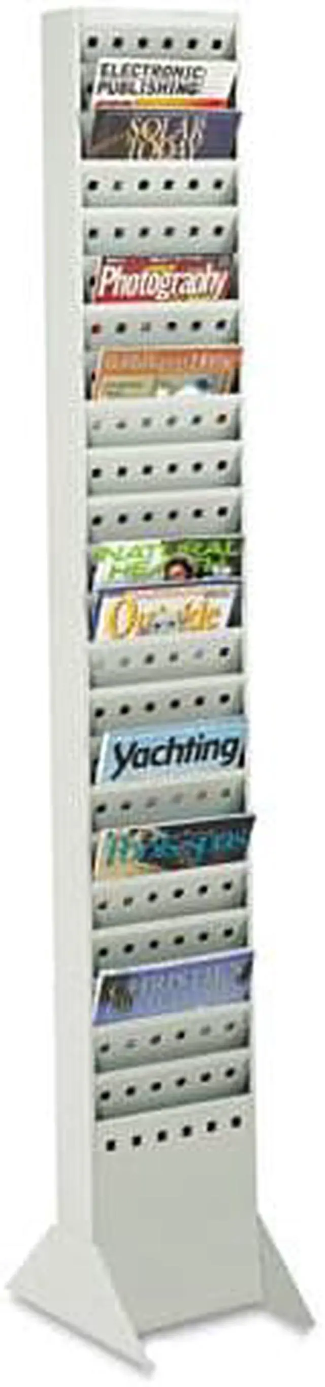 Alt view image 10 of 20 - Safco Steel Magazine Rack 23 Compartments 10w x 4d x 65-1/2h Gray 4322GR
