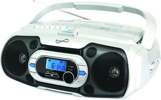 Alt view image 4 of 15 - Supersonic SC-729BT  Bluetooth Compatible Portable MP3/CD Cassette FM Radio Boombox