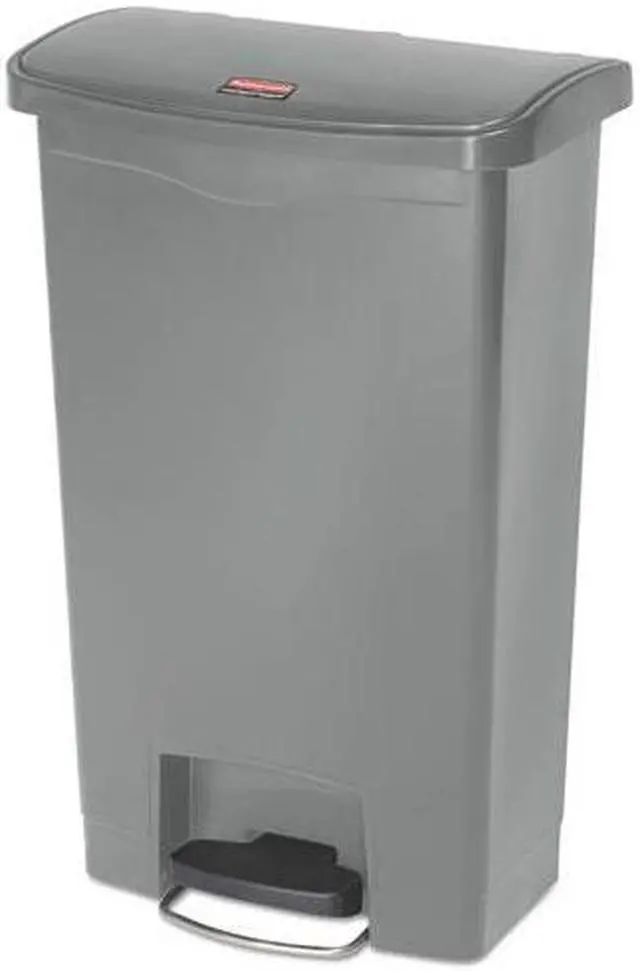 Main image of Rubbermaid - FG1883602 - Slim Jim Resin Step-On Container, Front Step Style, 13 gal, Gray