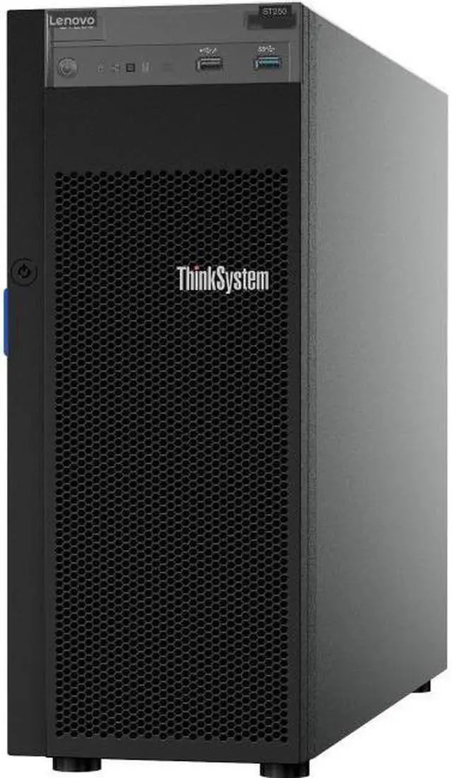 Main image of Lenovo ThinkSystem ST250 7Y46A019NA 4U Tower Server - 1 x Intel Xeon E-2136 Hexa-core (6 Core) 3.30 GHz - 8 GB Installed TruDDR4 - Serial ATA/600 Controller - JBOD RAID Levels - 1 x 550 W