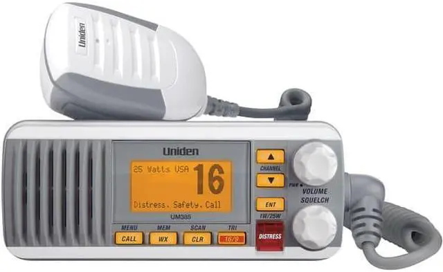Alt view image 12 of 20 - Uniden - UM385 - Uniden - Um385 25 Watt Fixed Mount Class D Submersible Vhf Marine Radio With 4 Digit & B Channels