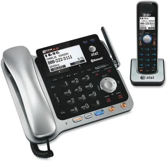 Alt view image 3 of 9 - AT&T TL86109 AT&T CORDED/CORDLESS PHONE