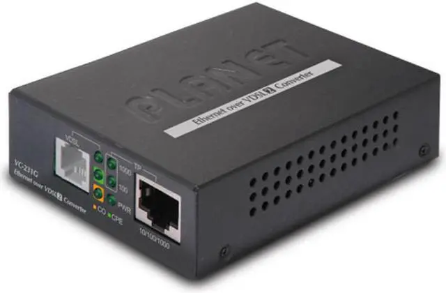 Alt view image 3 of 3 - Planet VC-231G 1-Port 10/100/1000T Ethernet to VDSL2 Converter/Bridge 30a profile w/ G.vectoring, RJ11