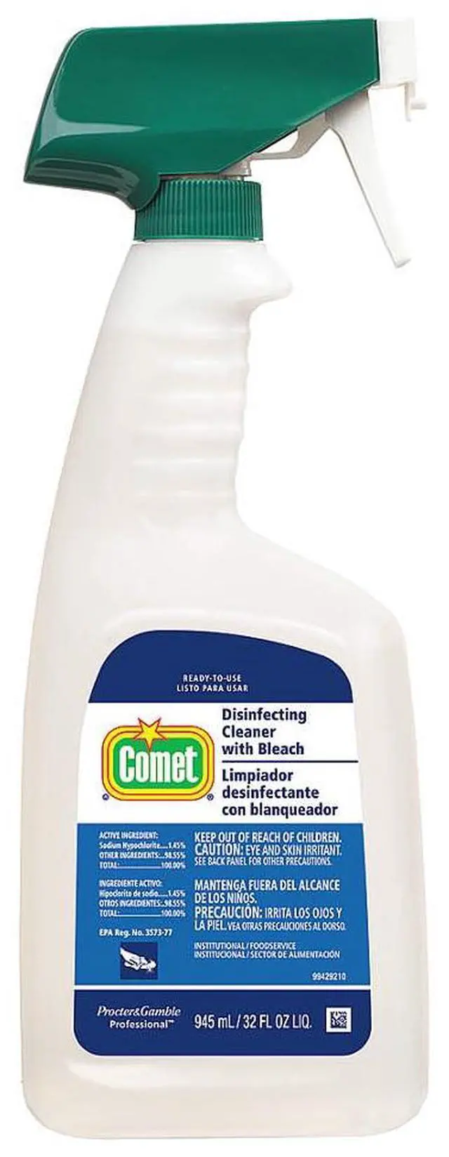 Alt view image 2 of 9 - Comet Cleaner and Disinfectant 32 oz. Clear   PGC 30314