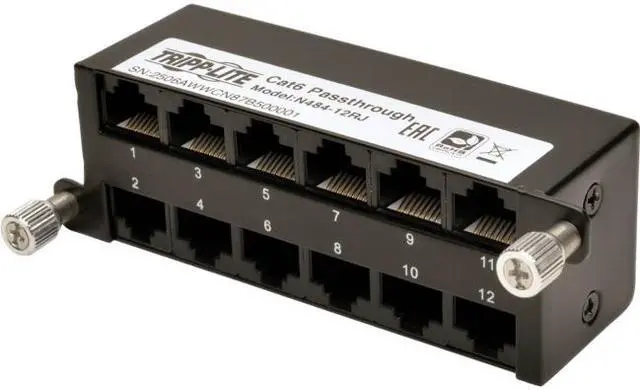 Alt view image 11 of 20 - Tripp Lite Cat6a Pass-Through Cassette - (x12) RJ45 (N484-12RJ)